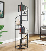 Roseglen Rustic Brown/Black 8-Shelf Staircase Bookcase