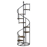 Roseglen Rustic Brown/Black 8-Shelf Staircase Bookcase