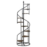 Roseglen Rustic Brown/Black 8-Shelf Staircase Bookcase by Coaster at Eve Furniture