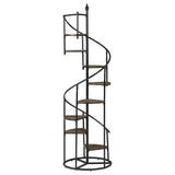 Roseglen Rustic Brown/Black 8-Shelf Staircase Bookcase by Coaster at Eve Furniture