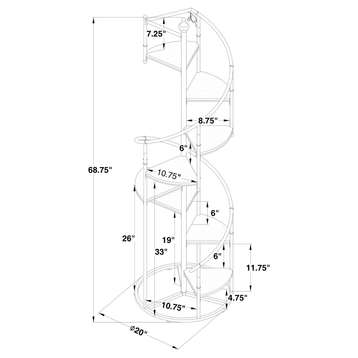 Roseglen Rustic Brown/Black 8-Shelf Staircase Bookcase by Coaster at Eve Furniture