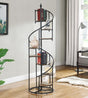 Roseglen Rustic Brown/Black 8-Shelf Staircase Bookcase by Coaster at Eve Furniture