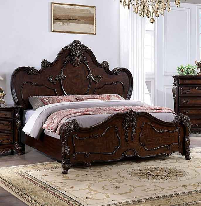Roselli Dark Cherry 4-Piece Queen Bedroom Set by Furniture of America at Eve Furniture