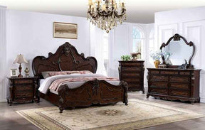 Roselli Dark Cherry 4-Piece Queen Bedroom Set by Furniture of America at Eve Furniture