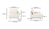 Rosello Right Arm Facing Chair - White by Moe's Home at Eve Furniture