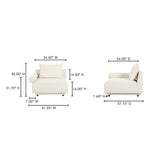 Rosello White Left Arm Facing Chair by MOES at Eve Furniture