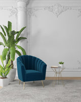 Rosemont Accent Chair in Blue and Gold by Manhattan Comfort at Eve Furniture