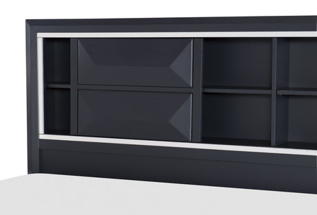 Rosemont Midnight Blue California King Platform Bed with Footboard Storage by Homelegance at Eve Furniture
