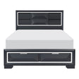 Rosemont Midnight Blue California King Platform Bed with Footboard Storage by Homelegance at Eve Furniture