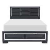Rosemont Midnight Blue California King Platform Bed with Footboard Storage by Homelegance at Eve Furniture