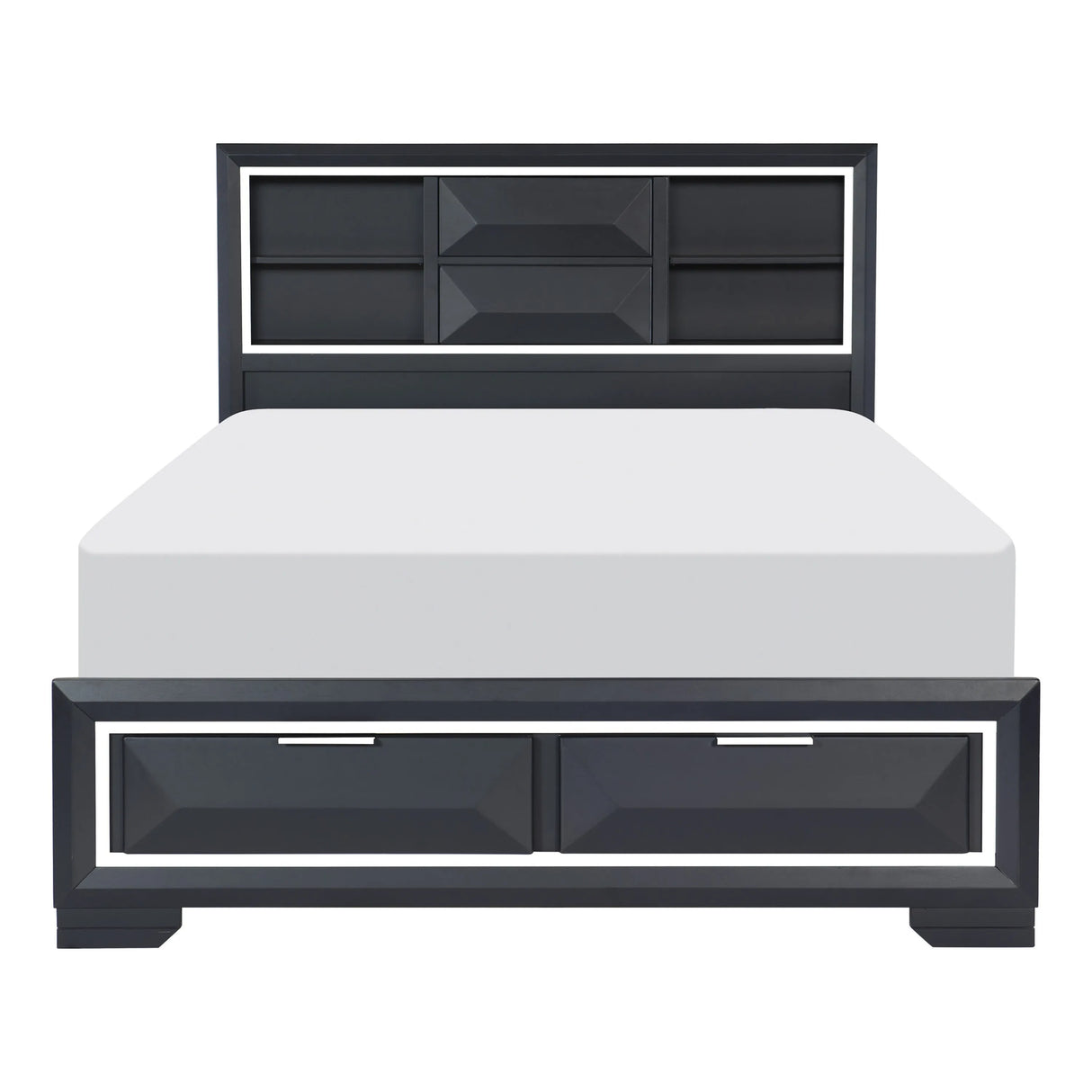 Rosemont Midnight Blue King Storage Platform Bed by Homelegance at Eve Furniture