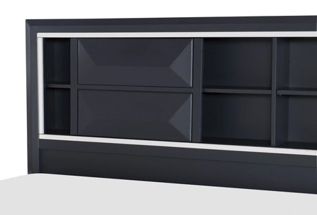 Rosemont Midnight Blue King Storage Platform Bed by Homelegance at Eve Furniture