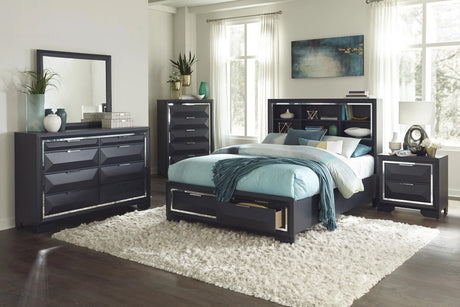 Rosemont Midnight Blue Nightstand by Homelegance at Eve Furniture