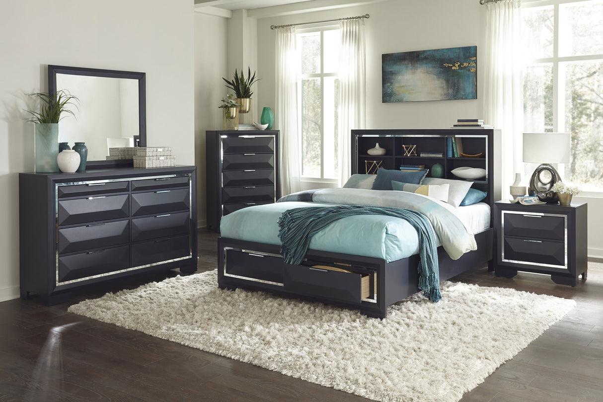 Rosemont Midnight Blue Storage Platform Bedroom Set by Homelegance at Eve Furniture