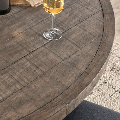 Rosemount Aged Brown Round Dining Table by Classic Home at Eve Furniture