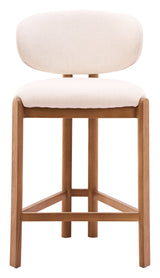 Rosetta Beige & Walnut Counter Stool (Set of 2) by Zuomod at Eve Furniture