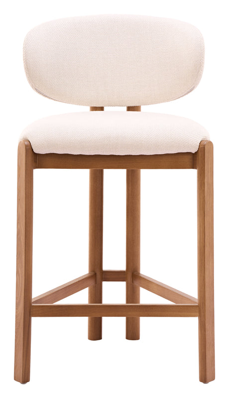 Rosetta Beige & Walnut Counter Stool (Set of 2) by Zuomod at Eve Furniture