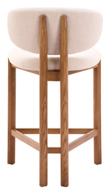 Rosetta Beige & Walnut Counter Stool (Set of 2) by Zuomod at Eve Furniture