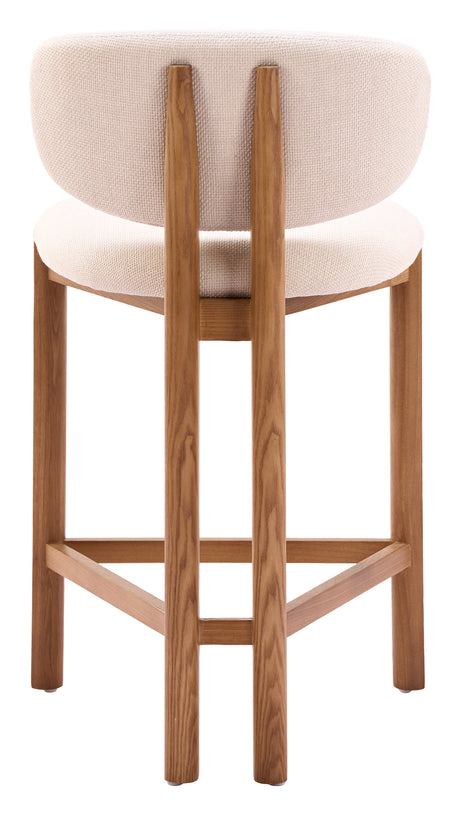 Rosetta Beige & Walnut Counter Stool (Set of 2) by Zuomod at Eve Furniture