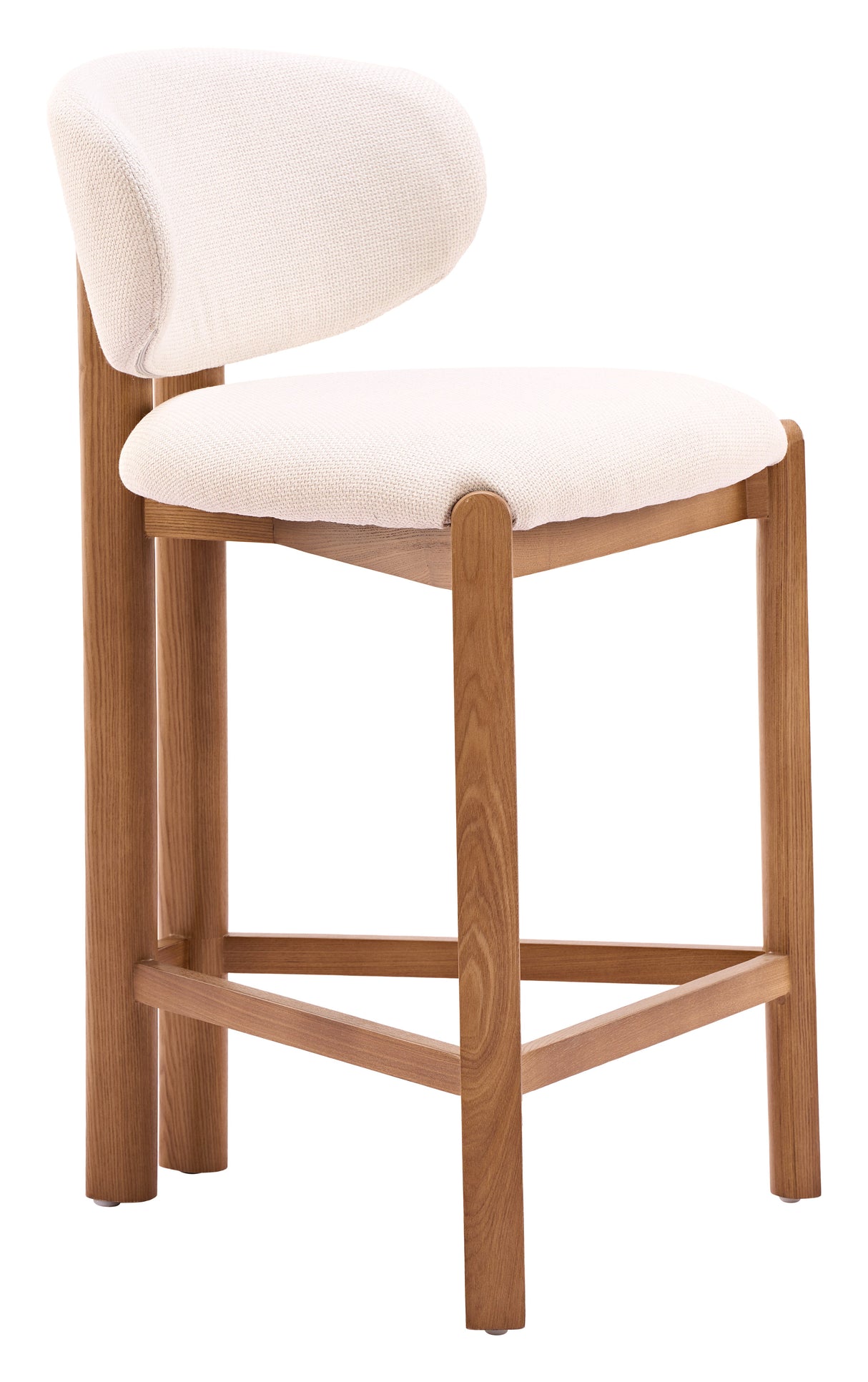 Rosetta Beige & Walnut Counter Stool (Set of 2) by Zuomod at Eve Furniture