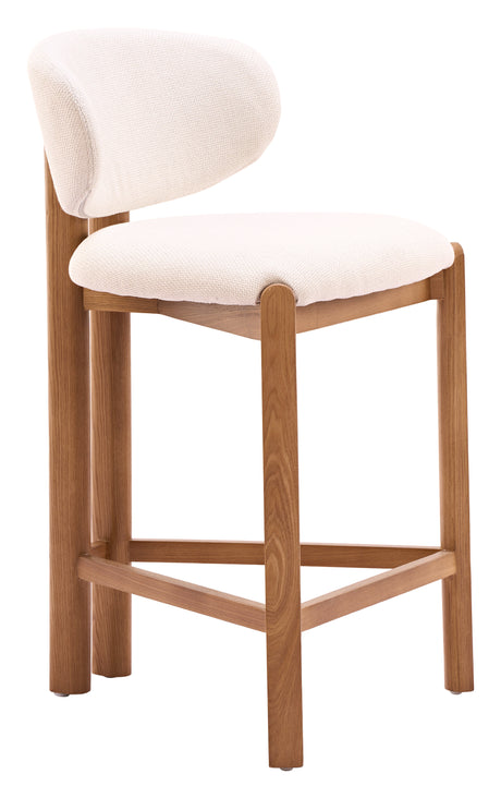 Rosetta Beige & Walnut Counter Stool (Set of 2) by Zuomod at Eve Furniture