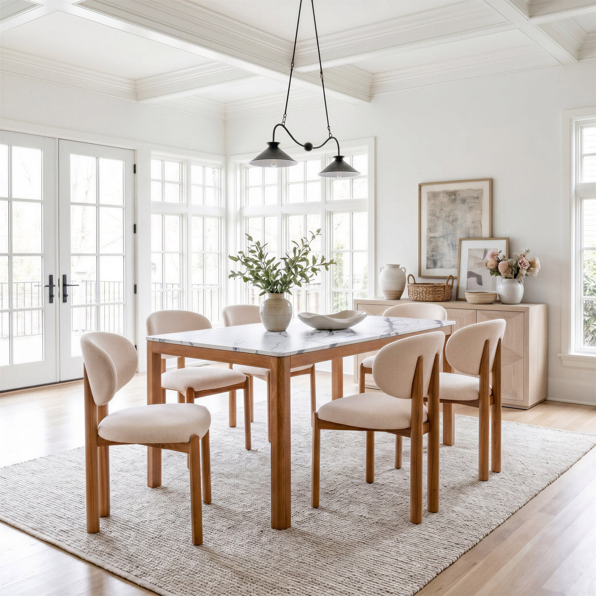 Rosetta Beige & Walnut Dining Chair (Set of 2) by Zuomod at Eve Furniture