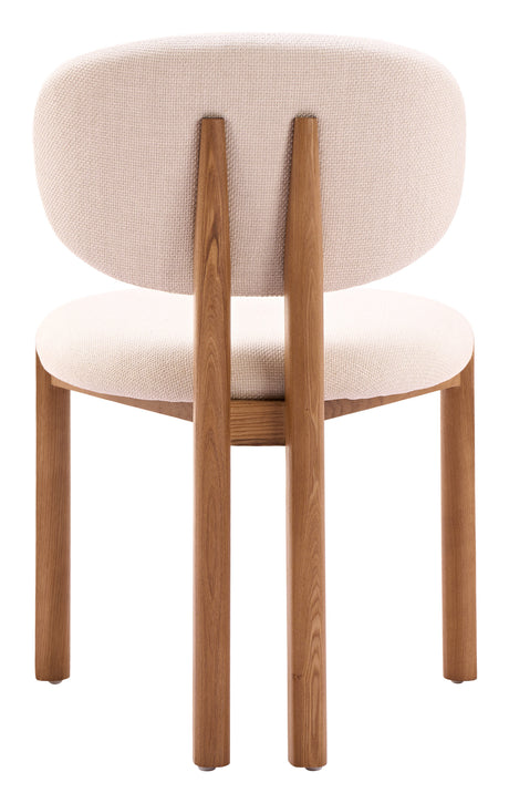 Rosetta Beige & Walnut Dining Chair (Set of 2) by Zuomod at Eve Furniture