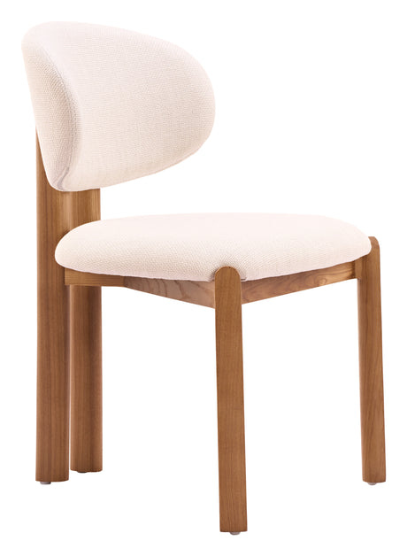 Rosetta Beige & Walnut Dining Chair (Set of 2) by Zuomod at Eve Furniture