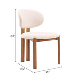Rosetta Beige & Walnut Dining Chair (Set of 2) by Zuomod at Eve Furniture
