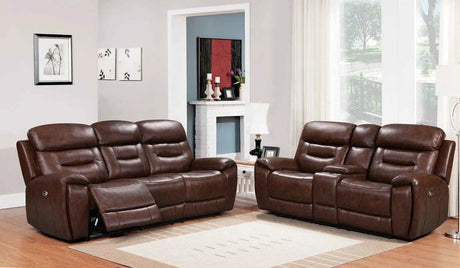 Rosewood Brown Power Reclining Living Room Set by New Era Innovations at Eve Furniture