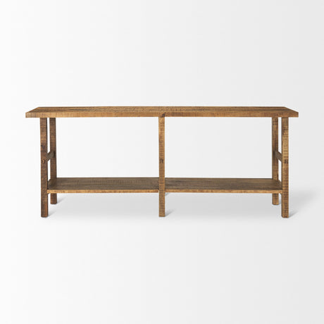 Rosie Large Brown Wood Console Table by Mercana at Eve Furniture