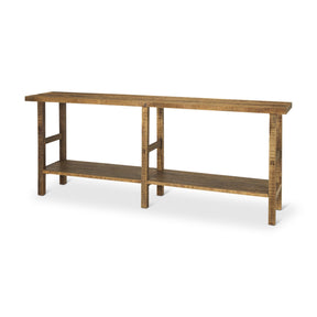 Rosie Large Brown Wood Console Table by Mercana at Eve Furniture