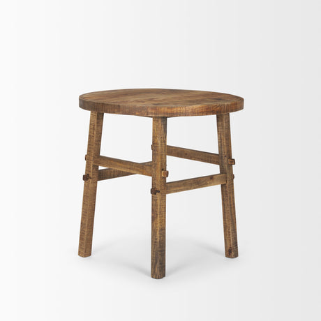 Rosie Large Brown Wood End Table by Mercana at Eve Furniture