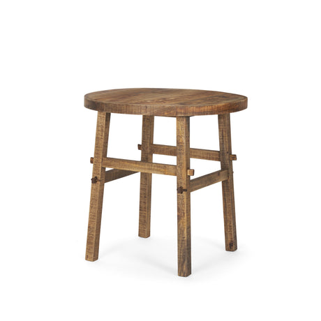Rosie Large Brown Wood End Table by Mercana at Eve Furniture