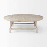 Rosie 48.0L x 48.0W x 16.0H Round Blonde Wood Coffee Table by Mercana at Eve Furniture