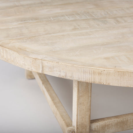 Rosie Round Blonde Wood Coffee Table by Mercana at Eve Furniture