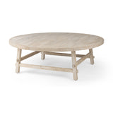 Rosie 48.0L x 48.0W x 16.0H Round Blonde Wood Coffee Table by Mercana at Eve Furniture