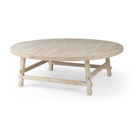 Rosie Round Blonde Wood Coffee Table by Mercana at Eve Furniture