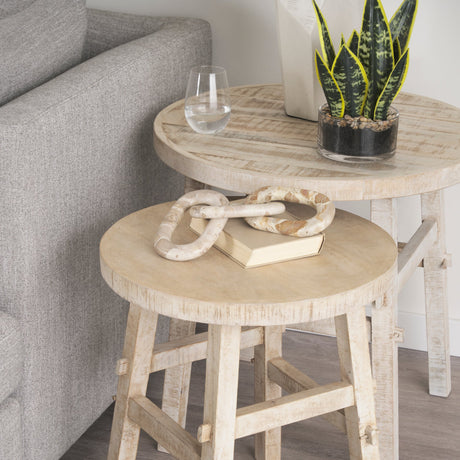 Rosie Small Blonde Wood End Table by Mercana at Eve Furniture