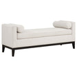 Rosie Vanilla Upholstered Accent Bench with Raised Arms and Pillows by Coaster at Eve Furniture