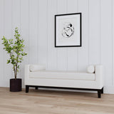 Rosie Vanilla Upholstered Accent Bench with Raised Arms and Pillows by Coaster at Eve Furniture