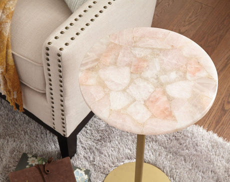 Rosie Rose Quartz Top Chairside End Table by Steve Silver at Eve Furniture