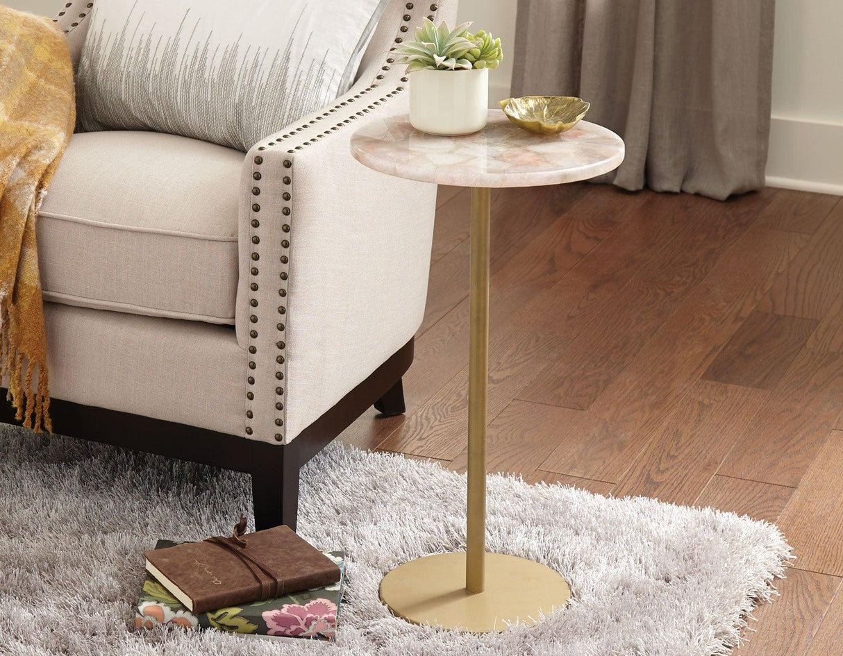 Rosie Rose Quartz Top Chairside End Table by Steve Silver at Eve Furniture