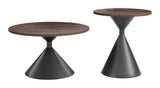 Rosk Walnut & Black Coffee Table Set (2-Piece) by Zuomod at Eve Furniture