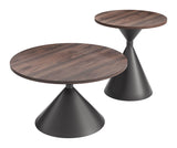 Rosk Walnut & Black Coffee Table Set (2-Piece) by Zuomod at Eve Furniture