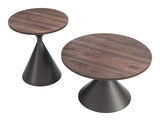 Rosk Walnut & Black Coffee Table Set (2-Piece) by Zuomod at Eve Furniture