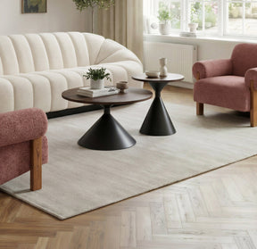 Rosk Walnut & Black Coffee Table Set (2-Piece) by Zuomod at Eve Furniture