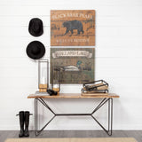 Ross Set of 2 Natural Wood W/ Black Metal Nesting Trays by Mercana at Eve Furniture
