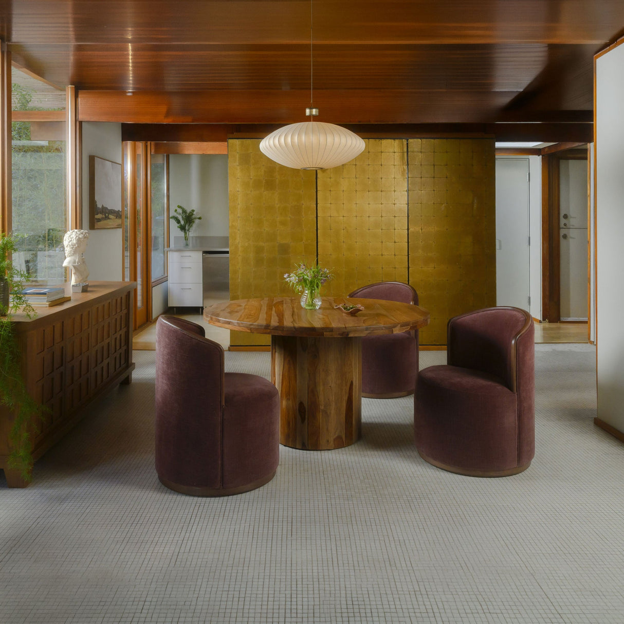 Rossi Berry/Natural Swivel Dining Chair by Moe's Home at Eve Furniture
