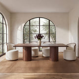 Rossi Cream/Natural Swivel Dining Chair by MOES at Eve Furniture